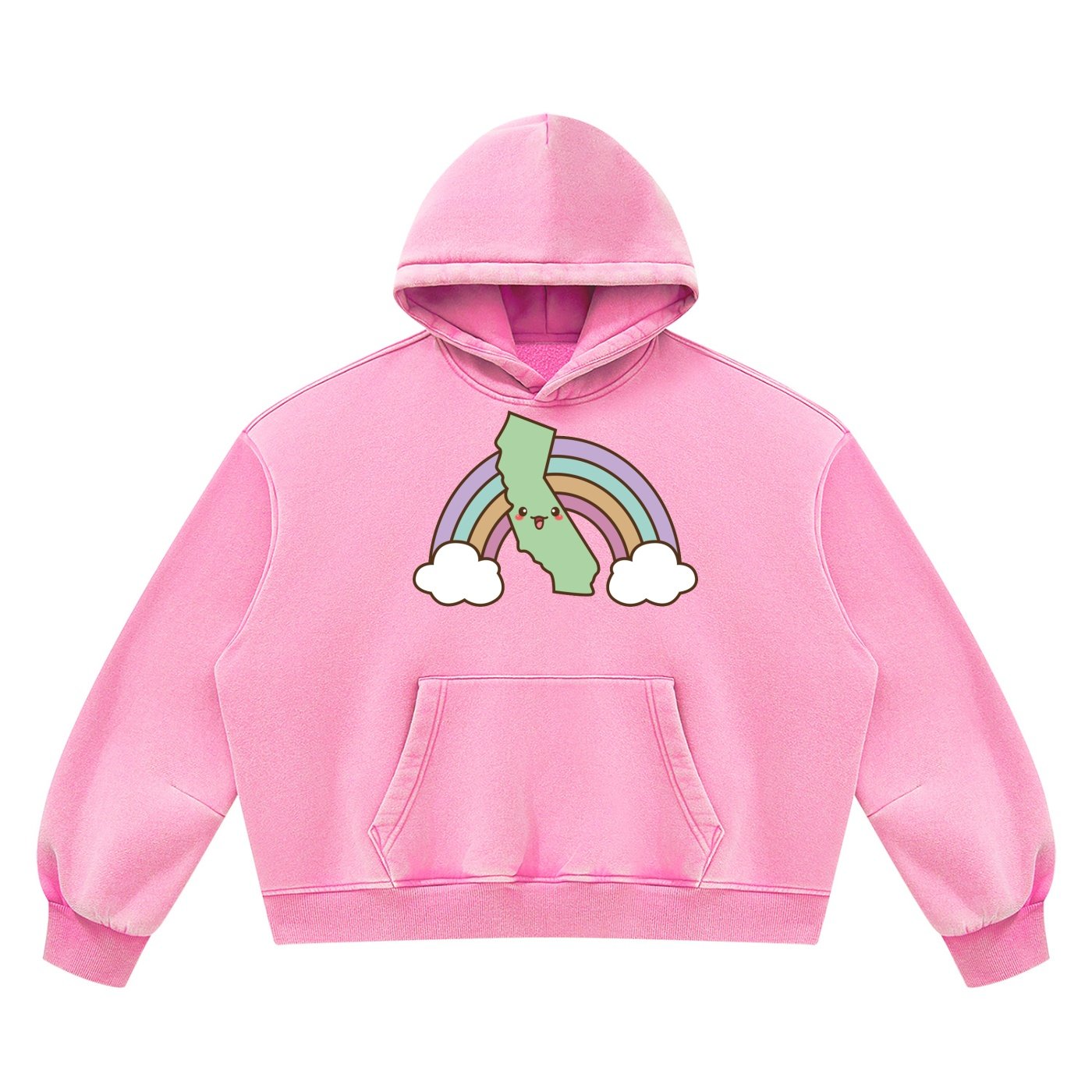 Cali Love | Vintage Wash Boxy Fleece Hoodie - Image 3