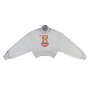 Kawaii California | Gray Crop Mock Neck Sweatshirt